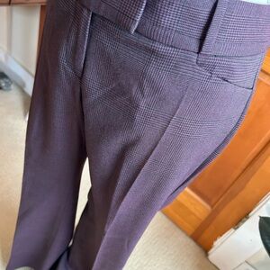 The Limited Women's Black and Purple Maroon Plaid Dress Pants